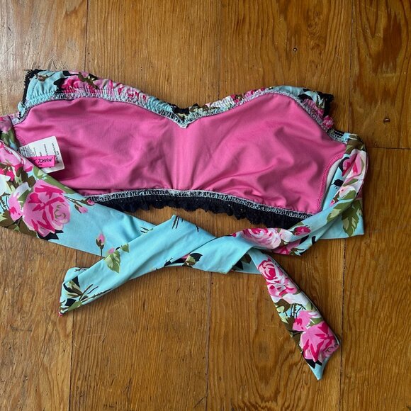 Betsey Johnson Y2K Floral Halter Top Bikini - Picture 6 of 9